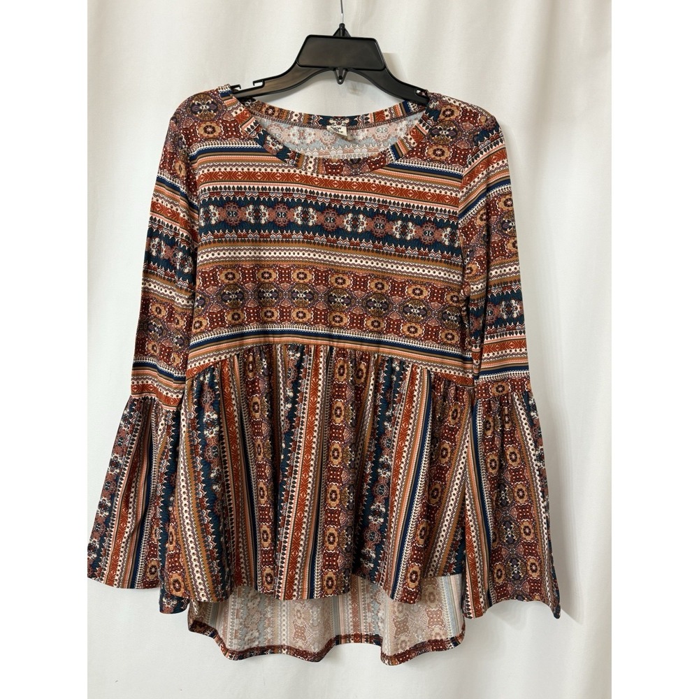 Sew In Love Top Womens Large Bell Sleeve Boho Festival Hippie S4